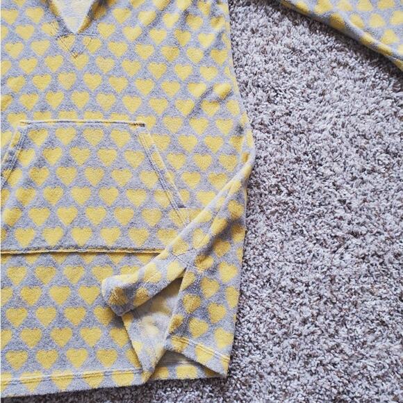 Juicy Couture Gray Yellow Heart Terry Tunic Sun Dress Coverup Size L - Picture 5 of 7